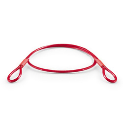 Stahlseil Verzinkt PVC ROT mit Ösen Schlaufenseil Öse - Öse Schlaufe Drahtseil Seil mit Schlaufen 2,5/5mm 1x19