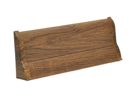 2,5m Fussleiste PVC 62mm Eiche Verbrannt + Montagematerial Gratis