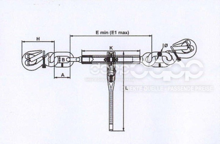 Kettenspanner Load Binder Ratsche Kette 10mm 3,5m