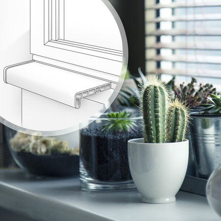 Fensterbank Fensterbrett für den Innenbereich PVC Tiefe 30cm EICHE SKANDINAVISCH + Endkappen GRATIS!