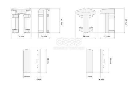 50mm Endstück Rechts DUNKELBRAUN 1 Stk.