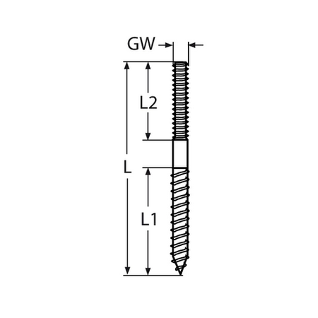 Stockschraube ESS Edelstahl mit LINKSGEWINDE M5