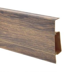 2m Fussleiste 75mm EICHE KANTABRIEN Fußleiste Leiste Sockelleiste Laminatleiste Bodenleiste PVC + Montagematerial GRATIS