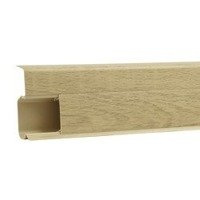 2m Fussleiste Fußleiste Leiste Sockelleiste Laminatleiste Bodenleiste PVC 55mm EICHE MONASTER + Montagematerial GRATIS