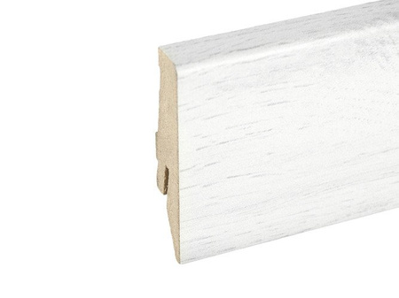 2,5m Sockelleiste Bodenleiste Leiste MDF 58x18mm EICHE WEISS