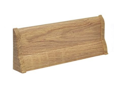 2,5m Fussleiste PVC 62mm Eiche Dorian + Montagematerial Gratis