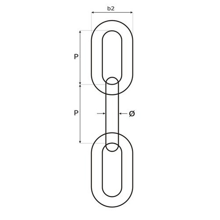 Edelstahl Rundstahlkette DIN 766 3mm