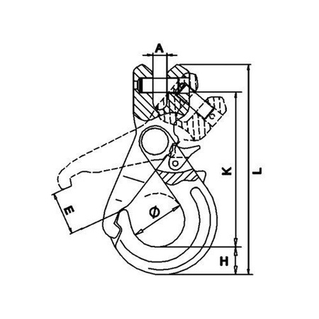 Sicherheitshaken mit Gabel 13mm Güteklasse 8