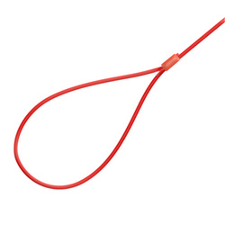 Stahlseil Verzinkt PVC ROT mit Ösen Schlaufenseil Öse - Öse Schlaufe Drahtseil Seil mit Schlaufen 2,5/5mm 1x19