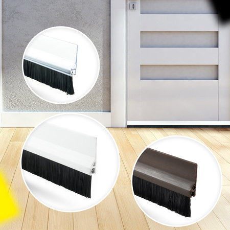 Türbodendichtung Türdichtung Antistaub Bürstendichtung Dichtungbürste PVC 98cm BRAUN
