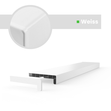 Fensterbank Fensterbrett für den Innenbereich PVC Tiefe 40cm WEISS + Endkappen GRATIS!