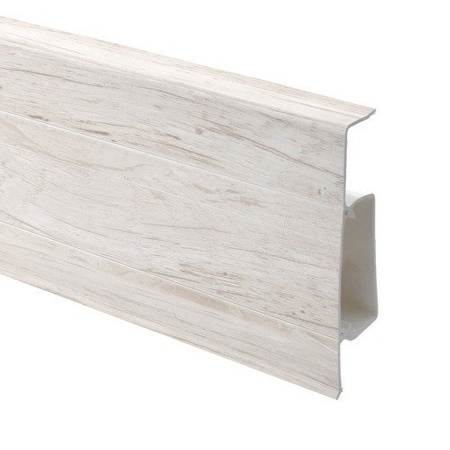 2m Fussleiste 75mm BERGKLON Fußleiste Leiste Sockelleiste Laminatleiste Bodenleiste PVC + Montagematerial GRATIS