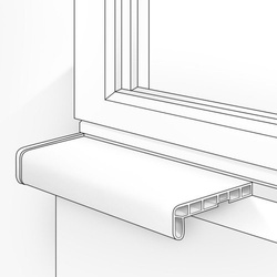 Fensterbank Fensterbrett für den Innenbereich PVC Tiefe 25cm GRAPHIT + Endkappen GRATIS!