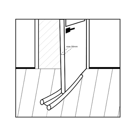 Zugluftstopper Tür Türdichtung Türisolierung Türbodendichtung Zugluft Durchzug 95cm GRAU