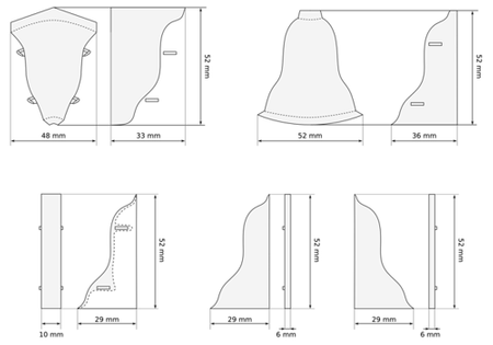 5cm Muster Fussleiste 52mm BUCHE