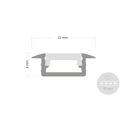 Alu Profil für LED MODELL C Transparent Streifen Lichtleiste Aluminium 2m