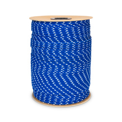 Polyesterseil 10mm Blau mit weiß Flecken Schotseil Kordel 16-Fach geflochten guter Griff