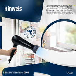 Fensterleiste mit Gummilippe 40mm Selbstklebend Abdeckleiste Kunststoffleiste Flachleiste