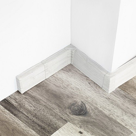 2m Fussleiste 55mm EICHE NIKE Fußleiste Leiste Sockelleiste Laminatleiste Bodenleiste PVC + Montagematerial GRATIS