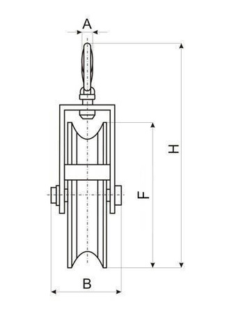 SEILROLLE mit HAKEN Umlenkrolle Blockseilrolle 125mm