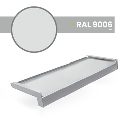 Fensterbank Stahl Aussen Außenfensterbank Fensterbrett Stahlblech Breite 35cm RAL 9006 SILBER
