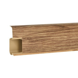 2,5m Fussleiste PVC 55mm Eiche Sutter + Montagematerial Gratis