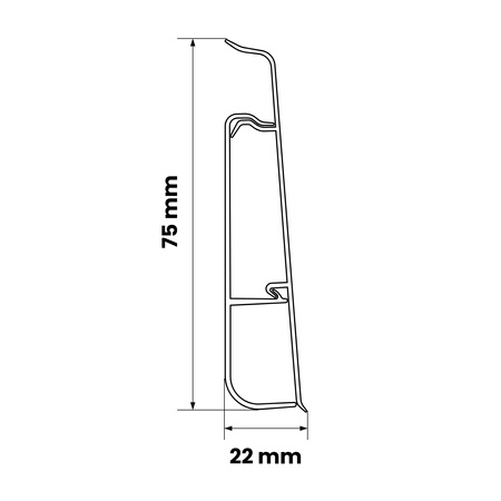 2m Fussleiste 75mm SCHWARZ MATT Fußleiste Leiste Sockelleiste Laminatleiste Bodenleiste PVC + Montagematerial GRATIS