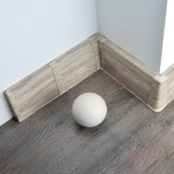 2m Fussleiste 75mm EICHE HOKAIDO Fußleiste Leiste Sockelleiste Laminatleiste Bodenleiste PVC + Montagematerial GRATIS