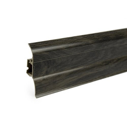 2,5m Fussleiste PVC 62mm Pekan Graphit + Montagematerial Gratis