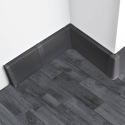 2m Fussleiste 75mm SCHWARZ MATT Fußleiste Leiste Sockelleiste Laminatleiste Bodenleiste PVC + Montagematerial GRATIS