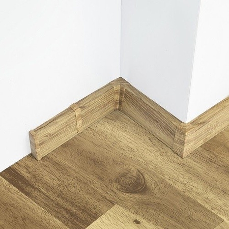 2,5m Fussleiste PVC 55mm Eiche Sutter + Montagematerial Gratis