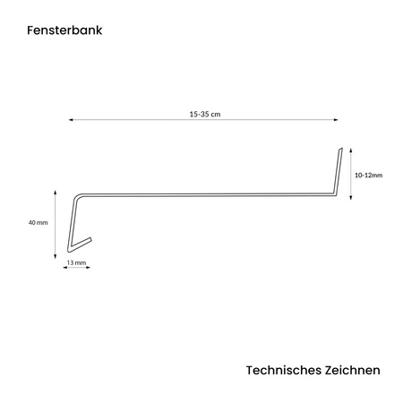 Fensterbank Aluminium Fensterbrett Aussen Alu Breite 35cm RAL 8019 BRAUN