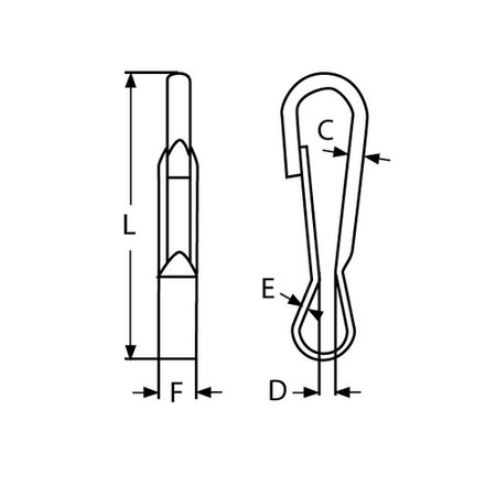 Simplex-Karabinerhaken Edelstahl 60mm