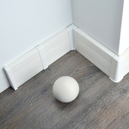 2m Fussleiste 75mm WEISS Fußleiste Leiste Sockelleiste Laminatleiste Bodenleiste PVC + Montagematerial GRATIS