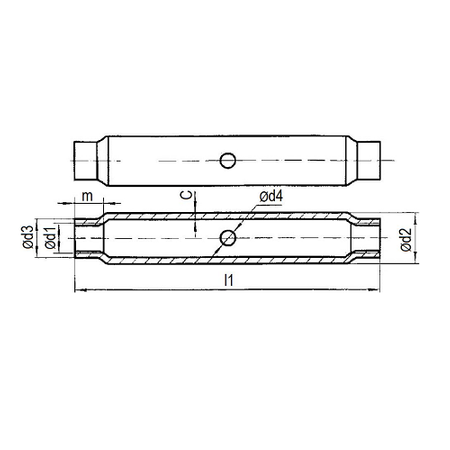 Spannschlosskörper Spannschloss KÖRPER Spanner Spannschraube Rohr Körperbau M10