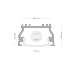Alu Profil für LED EINPUTZ Satiniert Streifen Lichtleiste Aluminium 2m