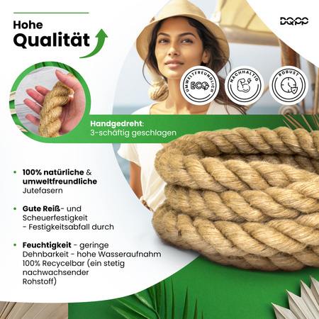 Juteseil Tauwerk Tauseil Naturhanf Jute Leine Schnur 30mm