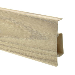 2m Fussleiste 75mm EICHE BELVEDERE Fußleiste Leiste Sockelleiste Laminatleiste Bodenleiste PVC + Montagematerial GRATIS