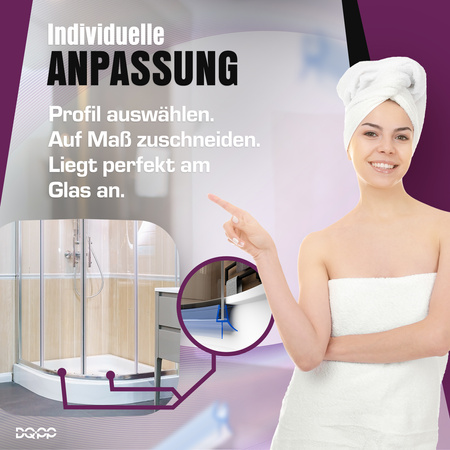 Duschdichtung Runddusche Gebogen Glass 6-8mm UKG03