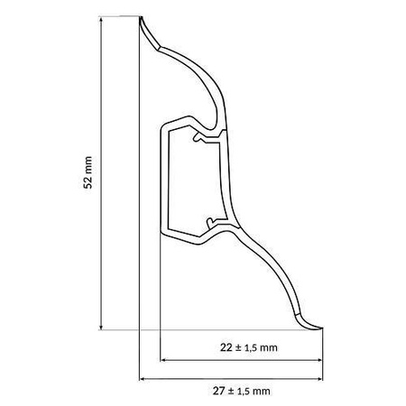 5cm Muster Fussleiste 52mm SCHILFROHR HELL