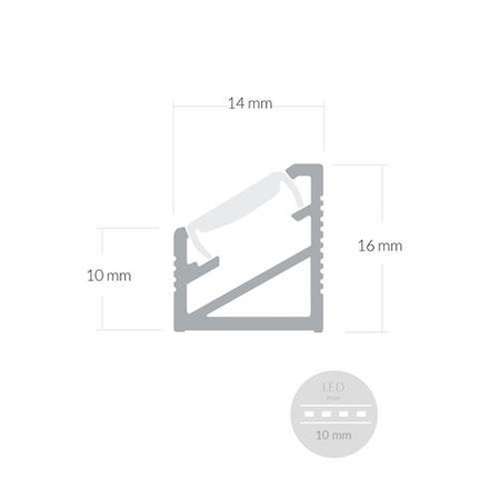 Alu Profil für LED MODELL L Satiniert Streifen Lichtleiste Aluminium 1m - 2m