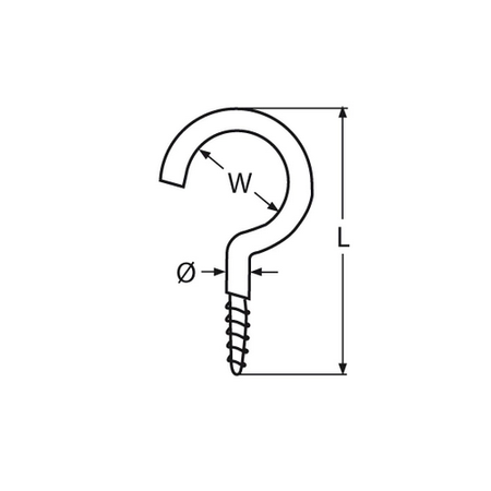 Schraubhaken Gebogen Edelstahl V4A 5,8x100mm