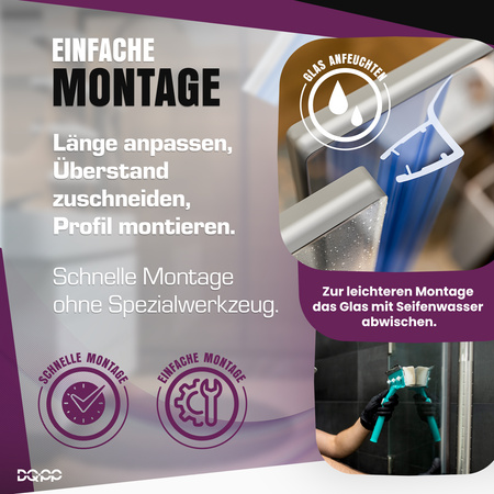 Duschdichtung Runddusche Gebogen Glass 3,5-5mm UKG13