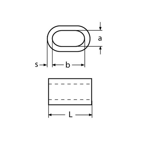 Pressklemme aus KUPFER Drahtseil 7mm