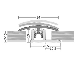 Übergangsprofil Klick 34mm PROFI-TEC 90cm BRAUN