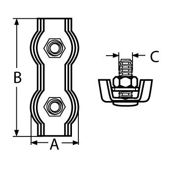 Seilklemme Drahtseilklemme Edelstahl DUPLEX Klemme 8mm