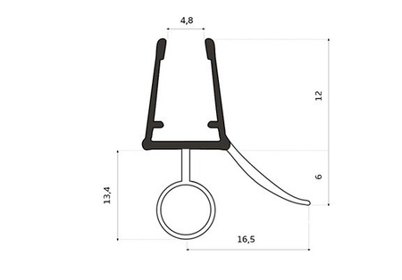 Duchdichtung Duschkabine Duschwand Dichtung UK08 6-8mm Glassstärke