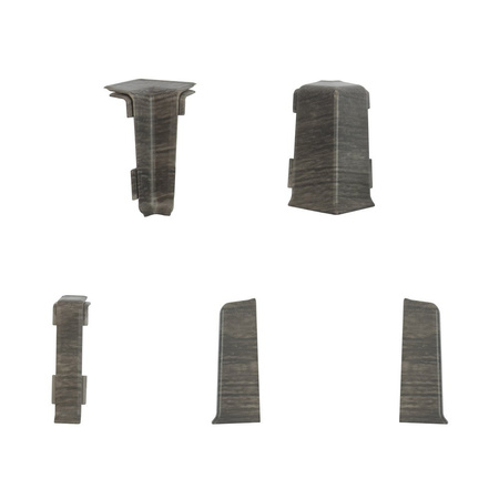 2,5m Fussleiste PVC 55mm Felsig + Montagematerial Gratis