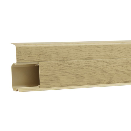 2m Fussleiste 55mm EICHE MONASTER Fußleiste Leiste Sockelleiste Laminatleiste Bodenleiste PVC + Montagematerial GRATIS