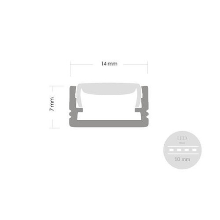 Alu Profil für LED MODELL H Satiniert Streifen Lichtleiste Aluminium 2m